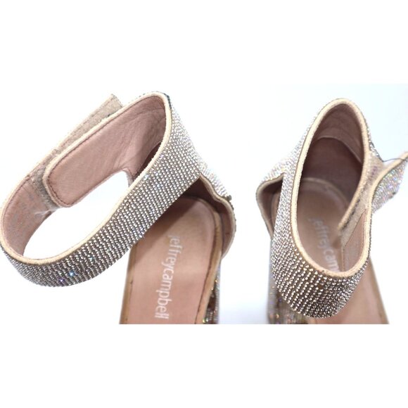 Jeffrey Campbell Glitter Block Heel Ankle Stap Glam Night Out Party Urban Chic - Picture 10 of 12